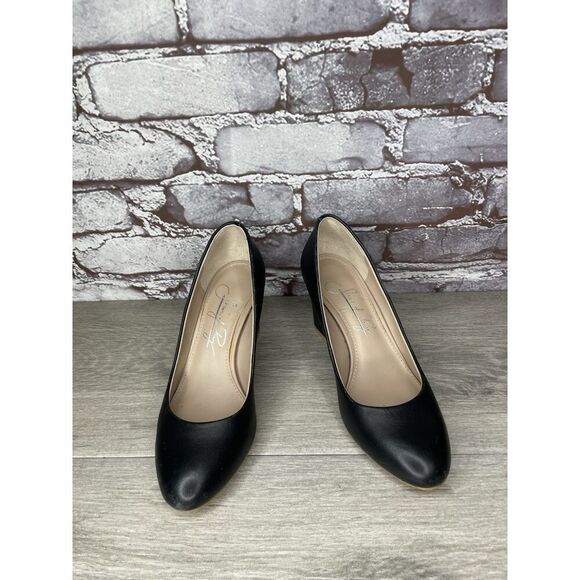 Shoes of Prey Black Leather Round Toe Pumps Block Heels Women’s Sz 4M US/34EU - Picture 14 of 16